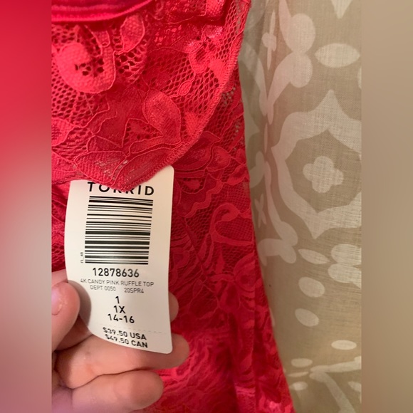 NWT Candy Pink Ruffle Top - Picture 5 of 9